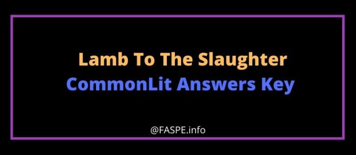 Lamb to the slaughter commonlit answers