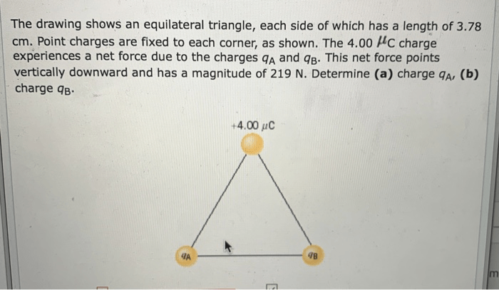 The drawing shows an equilateral triangle each side