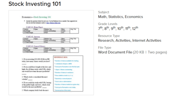 Netflix explained the stock market worksheet