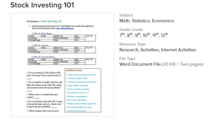 Netflix explained the stock market worksheet